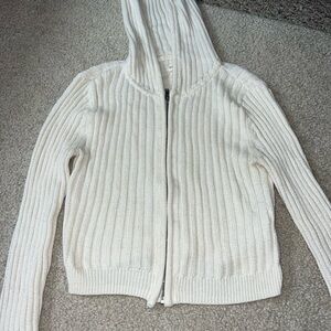 Women's Cream Hooded Sweater